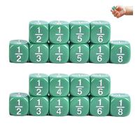 Ssguopte 20pcs fracción Dados múltiples matemáticas de matemáticas de Accesorios de Juego de Mesa de Set de Clase para niños para niños prácticas, Verde