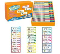 Ssguopte 30 Libros de Lectura y rima Flip, Word Family Build Book, Phonics Flash Tarjetas, Desarrollo Cognitivo ＆ Expansión de Vocabulario, Juegos de Palabras de la Vista educativa para niños