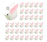 Ssguopte 40pcs mini conejo de resina blanca para joyas de bricolaje que fabrican aretes collares accesorios