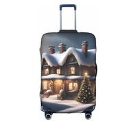 SSGVLPTO Christmas Village House 2 Impresión Anti-Arañazos Cubierta Equipaje Cubierta Equipaje Funda Protectora Equipaje Lavable Cubierta Equipaje, Blanco, Small, Color blanco., S