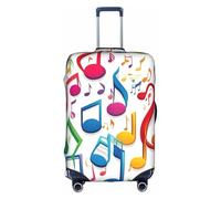 SSGVLPTO Colorful Music Notes 1 Impresión Anti-arañazos Equipaje Cubierta, Equipaje Funda Protectora, Lavable, Equipaje Cubierta, Blanco, Medium, Color blanco., M
