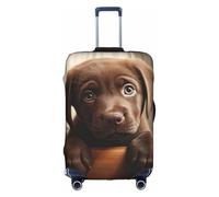 SSGVLPTO Cute Labrador Dog 1 impresión antiarañazos equipaje funda protectora equipaje lavable cubierta equipaje, blanco, grande, Color blanco., L
