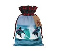 SSGVLPTO Dolphins in the sea 1 impresión regalo Bolsas, Candy regalo Bolsas, Regalos de boda, Bolsas de regalo con cordón