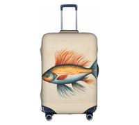 SSGVLPTO Funda protectora de equipaje con estampado de pez volador de cártamo, antiarañazos, funda protectora para equipaje, lavable, Blanco, S