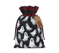 SSGVLPTO Lindo blanco fantasma Halloween Pattern 1 impresión regalo Bolsas, Candy regalo, Boda presenty Bolsos, Cordón regalo Bolsas