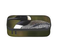 SSGVLPTO Loon Nature - Organizador de papelería con estampado de pájaros, estuche grande con doble cremallera, estuche portátil para lápices, Negro , Talla única, Floral