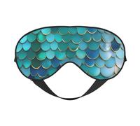 SSGVLPTO Máscara de ojos de doble cara con estampado de escamas de sirena para apagón, sueño dulce, relajación de viaje, siesta
