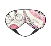 SSGVLPTO Máscara de ojos de doble cara con estampado de la Torre de París y una bicicleta para apagón, sueño dulce, viajes relajantes, siestas