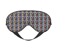 SSGVLPTO Máscara de ojos de doble cara con estampado de mapache lindo para apagón, sueño dulce, viajes relajantes, siestas