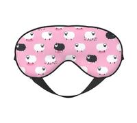 SSGVLPTO Máscara de ojos de doble cara con estampado de oveja blanca sobre fondo rosa para apagón, sueño dulce, viajes relajantes, siestas
