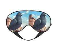 SSGVLPTO Máscara de ojos de doble cara con estampado de paloma de dibujos animados para apagón, sueño dulce, viajes relajantes, siestas