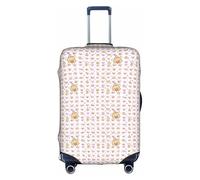 SSGVLPTO Pomeranians Cartoon Flowers Impreso cubierta de equipaje, cubierta de protección del equipaje, cubierta de equipaje resistente al desgaste, blanco, grande, Color blanco., L