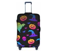 SSGVLPTO Rainbow Halloween Ghost Witch Hat Spiders impreso cubierta de equipaje, cubierta protectora de equipaje, cubierta de equipaje resistente al desgaste, blanco, pequeño, Color blanco., S