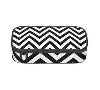 SSGVLPTO ZigZag Stripe. Organizador de papelería impreso, estuche grande con doble cremallera, estuche portátil para lápices