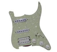 SSH - Golpeador Strat cargado precableado para guitarra, Alnico 5 pastillas Humbucker, placa protectora de púas de guitarra de 3 capas para piezas de repuesto de guitarra Fender Stratocaster (perla