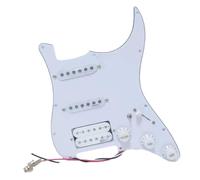 SSH - Golpeador Strat cargado precableado para guitarra, Alnico 5 pastillas Humbucker, placa protectora de púas de guitarra de 3 capas para piezas de repuesto de guitarra Fender Stratocaster (blanco)