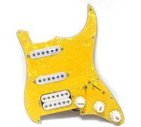 SSH - Golpeador Strat cargado precableado para guitarra, Alnico 5 pastillas Humbucker, placa protectora de púas de guitarra de 3 capas para piezas de repuesto de guitarra Fender Stratocaster (perla