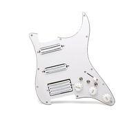 SSH High Output Loaded Prewired Scratchplate Coil Splitting 2 Humbucker Con Pastilla De Bobina Golpeador De Guitarra Eléctrica (Color : White Pickup)