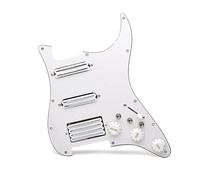 SSH High Output Loaded Prewired Scratchplate Coil Splitting 2 Humbucker Con Pastilla De Bobina Golpeador De Guitarra Eléctrica (Color : White pickup)