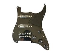 SSH Loaded Strat Pickguard Set Alnico 5 Pickups 3 Ply Pickguard Push-Pull Switch Fit for Fender Stratocaster (negro)