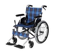 SSHHI LY Aleación de Aluminio Silla de Ruedas,Plegable Portátil Autopropulsado con Freno de Mano Silla de Transporte,Apto para Personas Mayores,Discapacitados. la Seguridad/azul / 970 x 605