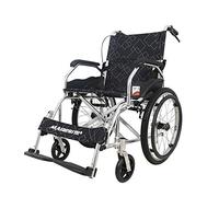 SSHHI LY Plegable Silla de Ruedas,Aleación de Aluminio Autopropulsado con Freno de Mano Rueda de Protección Contra Pinchazos Andador Ligero para Mayores,Adultos Estable/Negro / 990 x 630 x