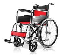 SSHHI LY Silla de Ruedas,Aleación de Aluminio Plegable Autopropulsado con Freno Caminante Ligero,Adecuado para Personas Mayores,Hombres Y Mujeres. la Seguridad/rojo / 39 x 101 x 88 cm