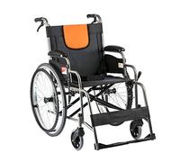 SSHHI LY Silla de ruedas plegable de aleación de aluminio, autopropulsada con freno de mano, rueda de protección contra pinchazos Silla de viaje de transporte portátil, adecuada para personas