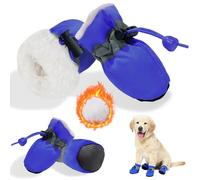 SSIMIDAPT 4 Piezas Botas para Perros, Zapatos de Invierno para Perros, Zapatos Perro con Correas Reflectantes, Protector de Pata de Botas para Perros, para Perros Pequeños Medianos y Grandes