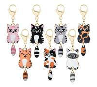 SSIMIDAPT 7 Piezas Llavero de Gatos Regalos para Amantes de los Gato Mujer Mini Adorables Gatitos Colgantes de Bolso Pequeños Lindo Decoración de gatos Divertidas Regalo para Ella Él Mejor Amigo