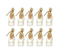 SSIMOO 10 Uds Botella de Vidrio Colgante Perfume vacío aromaterapia difusor Recargable Aire Fresco Fragancia Colgante Ornamento Compatible con Coche hogar (Color : G)