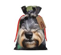 SSIMOO Adorable bolsa de regalo reutilizable Schnauzer y diseño de cordón que hace que tu regalo sea más delicado