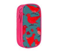 SSIMOO Blue Fly Dragonfly - Bolsa de almacenamiento de tela Oxford para artículos de papelería, estuche duradero con cremallera, ideal para viajes, Red Birds Fauna Wild 1, Talla única