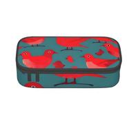SSIMOO Blue Fly Dragonfly - Estuche de tela Oxford para lápices, bolsa de almacenamiento de escritorio, bonito estuche para lápices, Red Birds Fauna Wild 1, Talla única