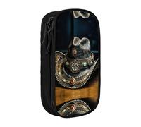SSIMOO Boat On The Beach - Estuche de tela Oxford con cremallera, bolsa de almacenamiento de papelería, ideal para viajes, bonito y funcional, American West Rodeo Hat2, Talla única