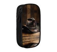 SSIMOO Boat On The Beach - Estuche de tela Oxford con cremallera, bolsa de almacenamiento de papelería, ideal para viajes, bonito y funcional, American West Rodeo Hat3, Talla única