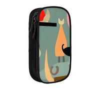 SSIMOO Bolsa de almacenamiento de tela Oxford con diseño de llama en una bufanda, estuche duradero con cremallera, ideal para viajes, Gatos de arte moderno de mediados de siglo, Talla única