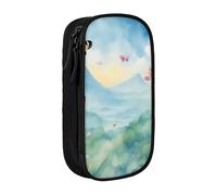 SSIMOO Bolsa de almacenamiento de tela Oxford de mariposa morada, estuche duradero con cremallera, ideal para viajes, Orquídea flor mariposa suave primavera fresca, Talla única