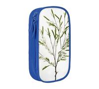 SSIMOO Bolsa de almacenamiento para artículos de papelería de tela Oxford, con cremallera, ideal para viajes, Planta natural blanca y verde ramita (1), Talla única