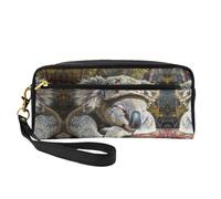 SSIMOO Bolsa de maquillaje de viaje con estampado de estrellas de mar y conchas marinas para guardar cosméticos y artículos esenciales de belleza, Gorro de koala durmiendo, Talla única