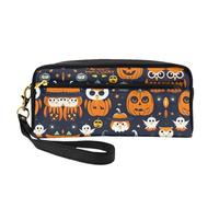 SSIMOO Bolsa de maquillaje de viaje con estampado de perro Husky para guardar cosméticos y artículos esenciales de belleza, Calabaza fantasma de búho de, Talla única