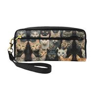 SSIMOO Bolsa de maquillaje portátil con estampado de gato, compañero de viaje perfecto, diseñado para múltiples usos, Cat2, Talla única