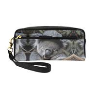 SSIMOO Bolsa de maquillaje portátil con estampado de girasoles, compañero de viaje perfecto, diseñado para múltiples usos, Gorro de koala durmiendo, Talla única