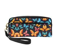 SSIMOO Bolsa de maquillaje portátil con estampado de pastel de flores de arco iris, compañero de viaje perfecto, diseñado para múltiples usos, Mariposa colorida2, Talla única
