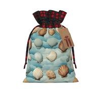 SSIMOO Bolsa de regalo de lino con cordón de concha marina, elegante bolsa de regalo de tela para festivales y ocasiones especiales