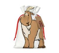 SSIMOO Bolsa de regalo reutilizable de cabra marrón y diseño de cordón que hacen que tu regalo sea más delicado