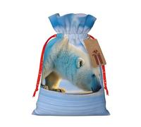 SSIMOO Bolsa de regalo reutilizable de oso polar y diseño de cordón que hace que tu regalo sea más delicado