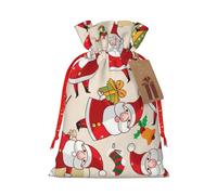 SSIMOO Bolsa de regalo reutilizable de Papá Noel de dibujos animados de Navidad y diseño de cordón que hacen que tu regalo sea más delicado