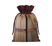 SSIMOO Bolsas de regalo de Navidad con cordón para puerta de granero, color verde azulado, con cordón, reutilizables