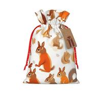 SSIMOO Bonita bolsa de regalo reutilizable con diseño de ardillas y cordón que hacen que tu regalo sea más delicado
